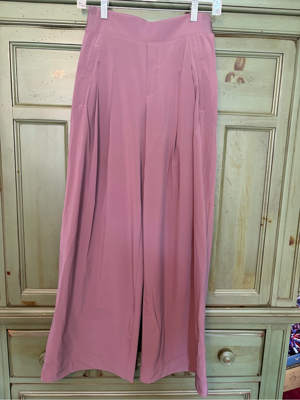 Athleta Wide-Leg High-Waist Pants in Dusty Mauve